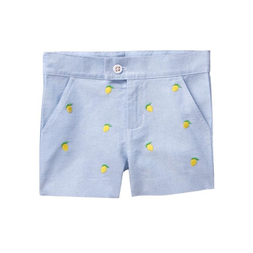 Janie and Jack Sky Blue Embroidered Lemon Shorts